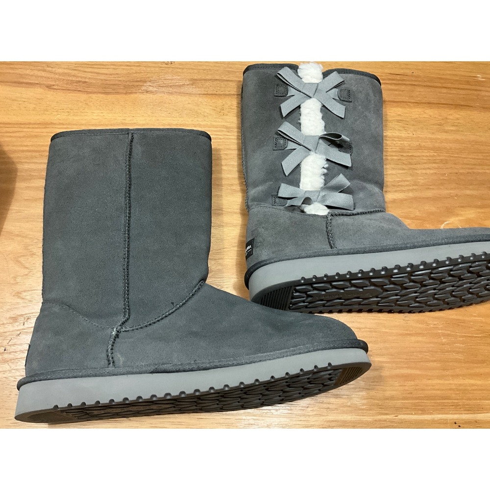 Koolaburra by UGG Victoria Tall Grey Suede Bow Boots 1015875 Womens 11